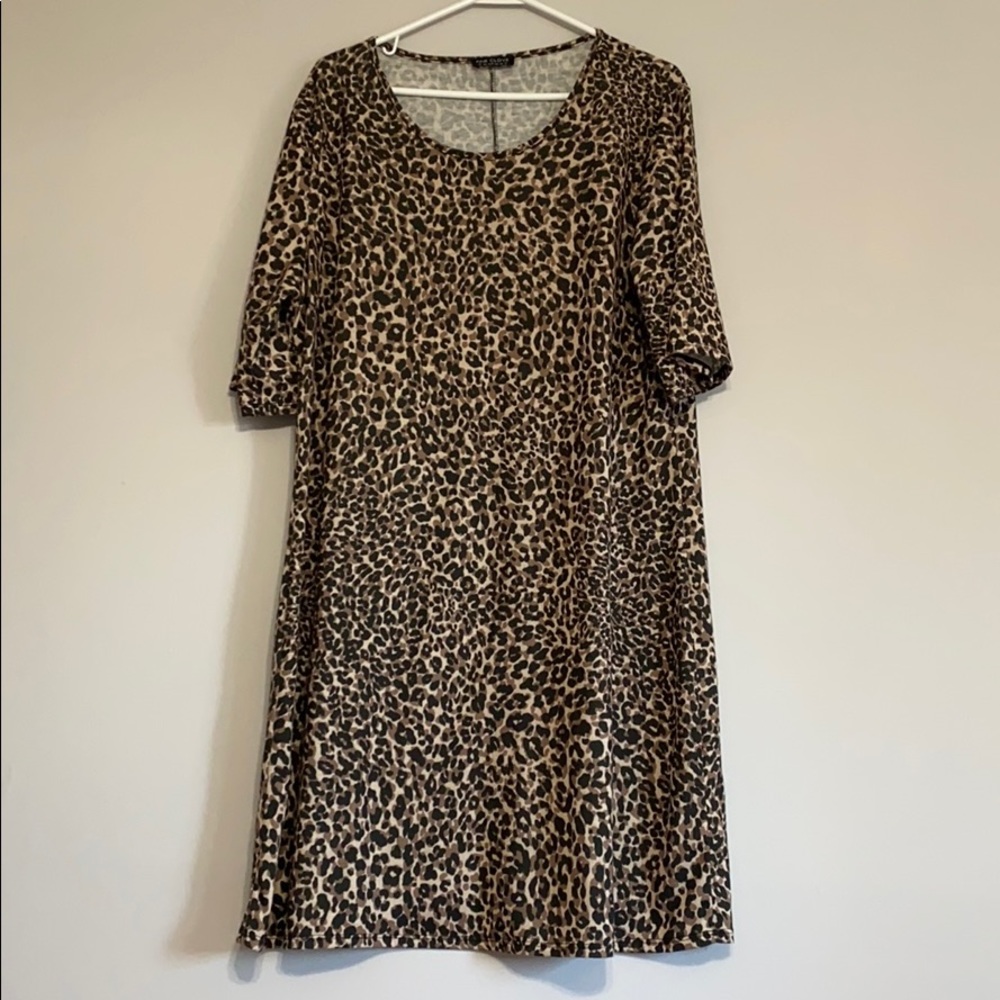 Pink Clove Leopard Tshirt Dress
